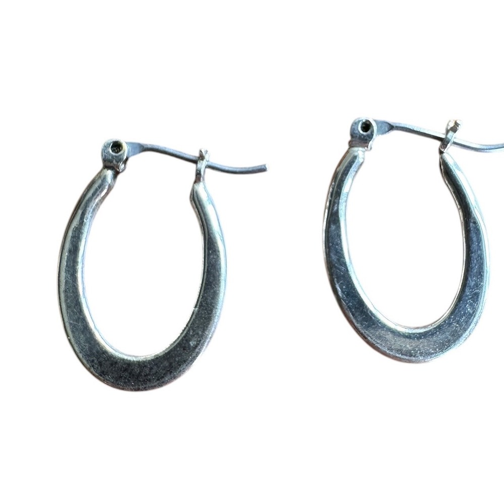 Unbranded Hoop Earrings Set Womens OS Silver Excellent Oval Twisted Rope 2 Pairs